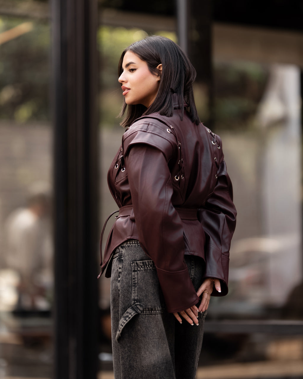 Retro classic leather Burgundy