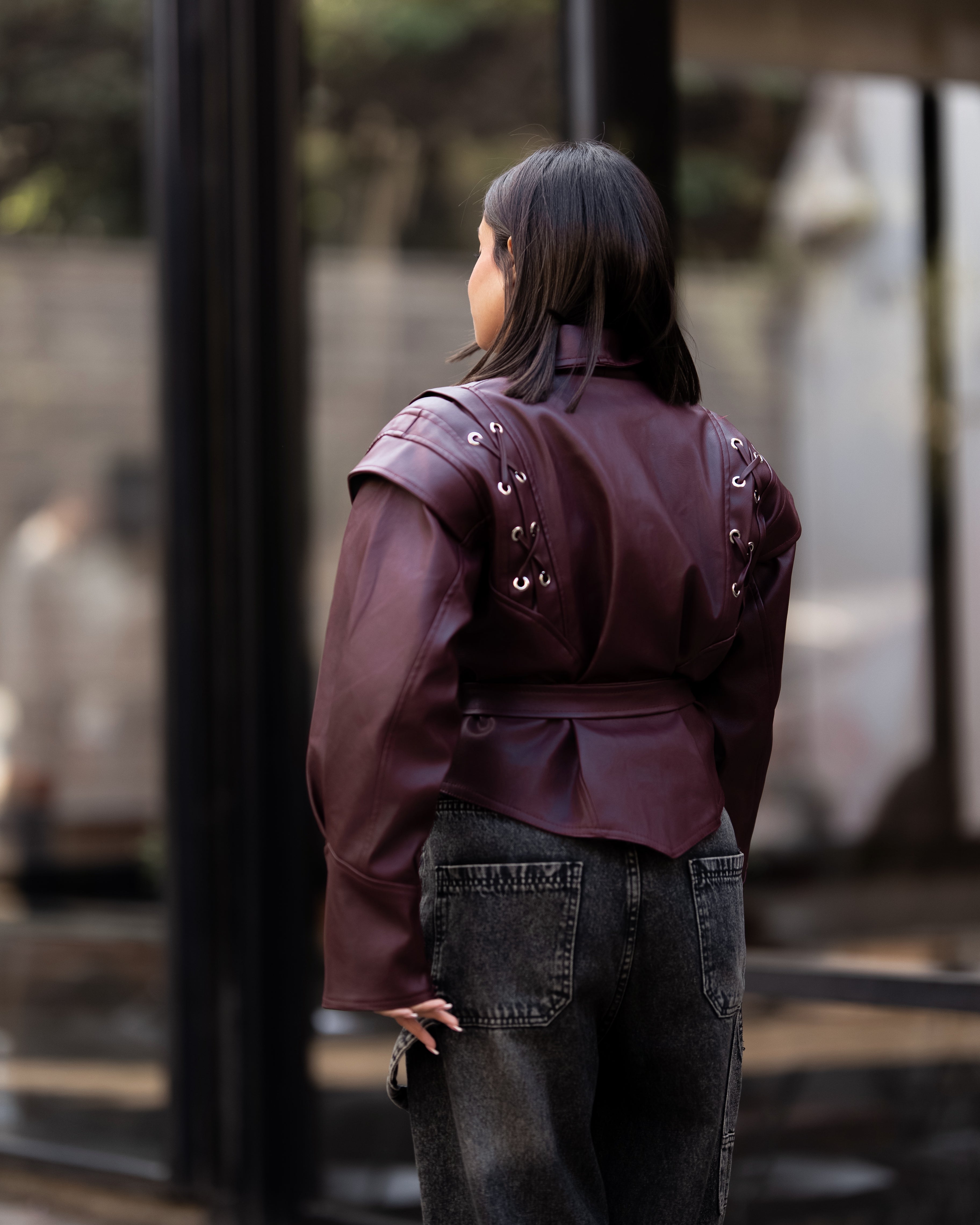 Retro classic leather Burgundy