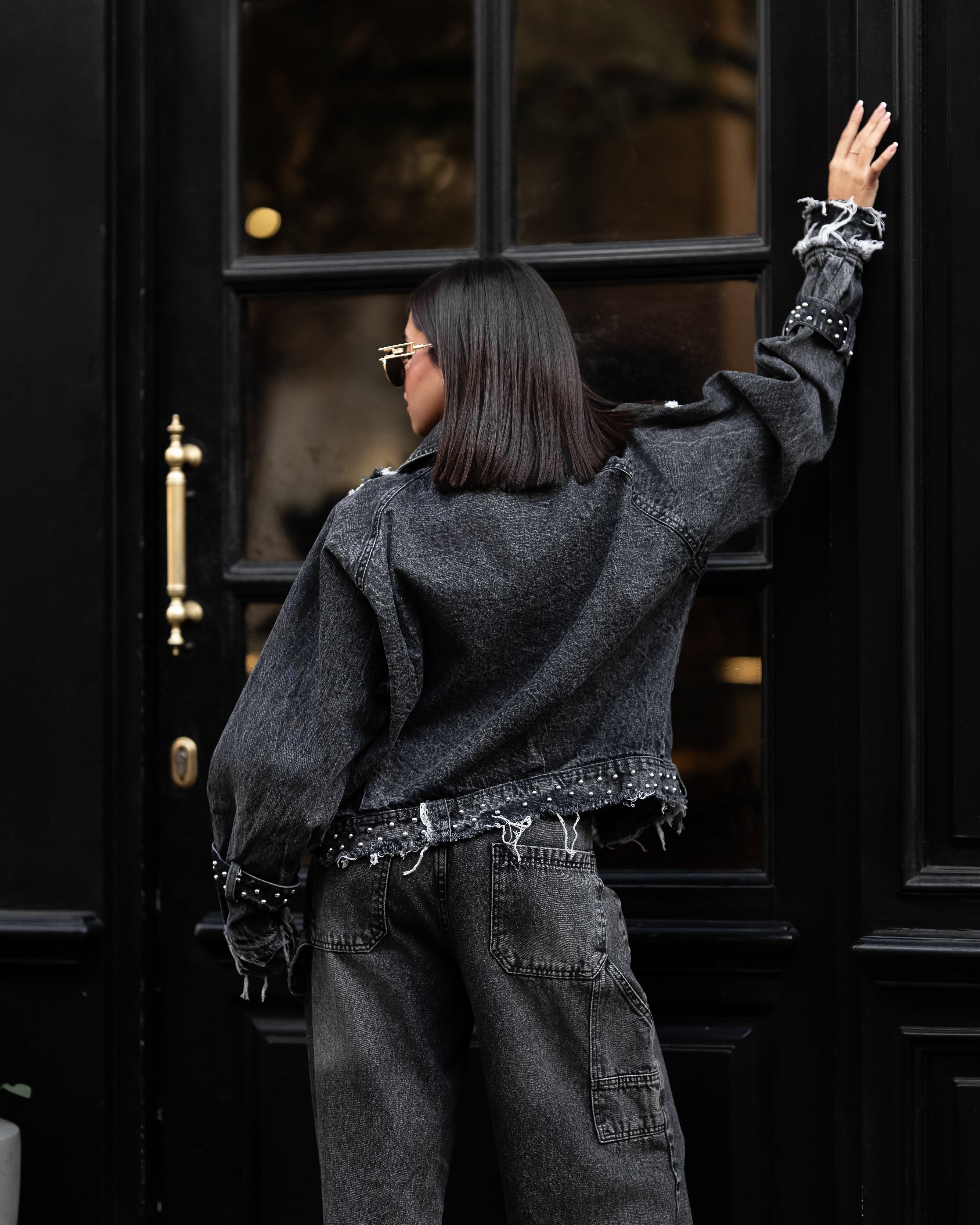 Rock star Grey washed denim