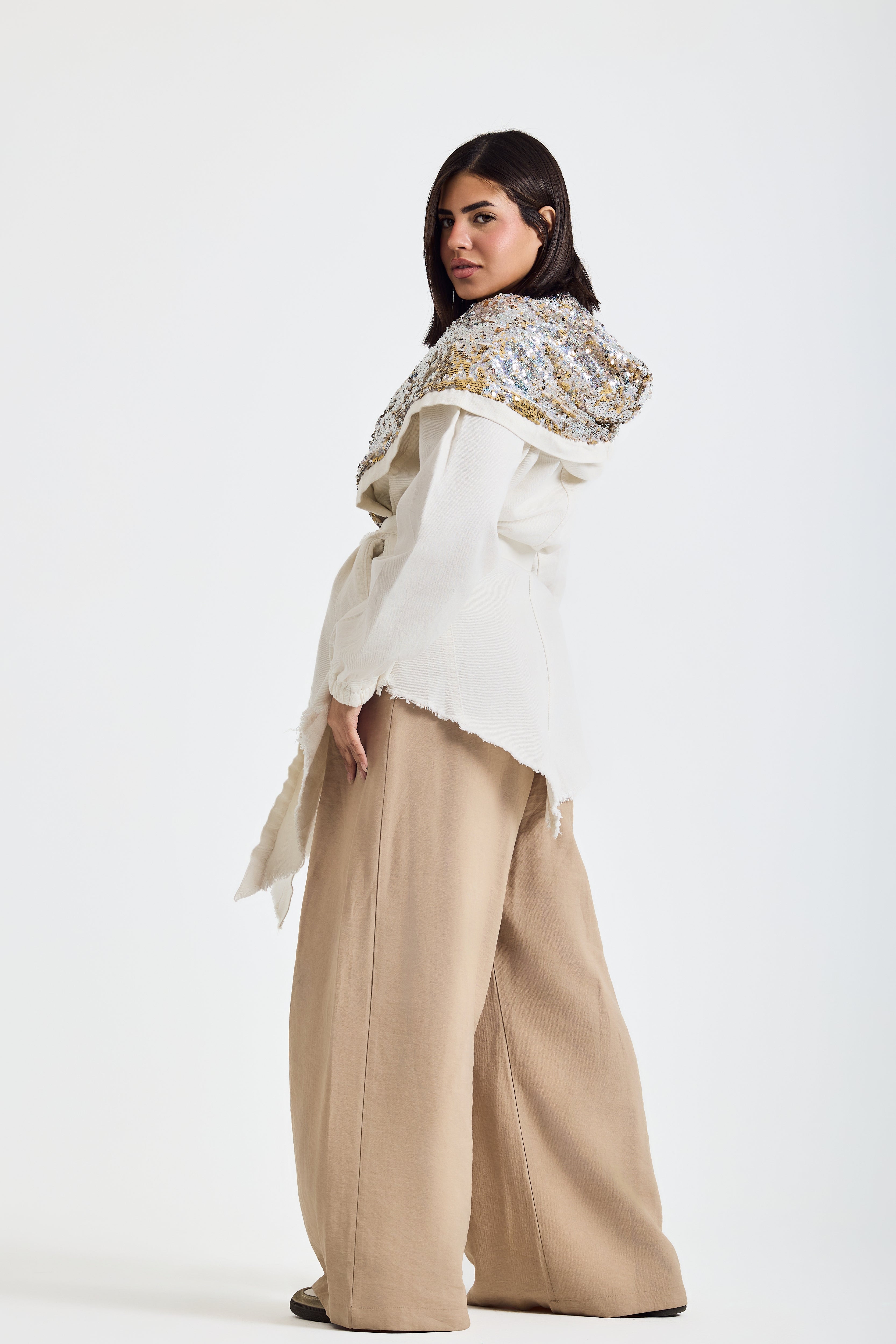 White X Gold Hooded Denim