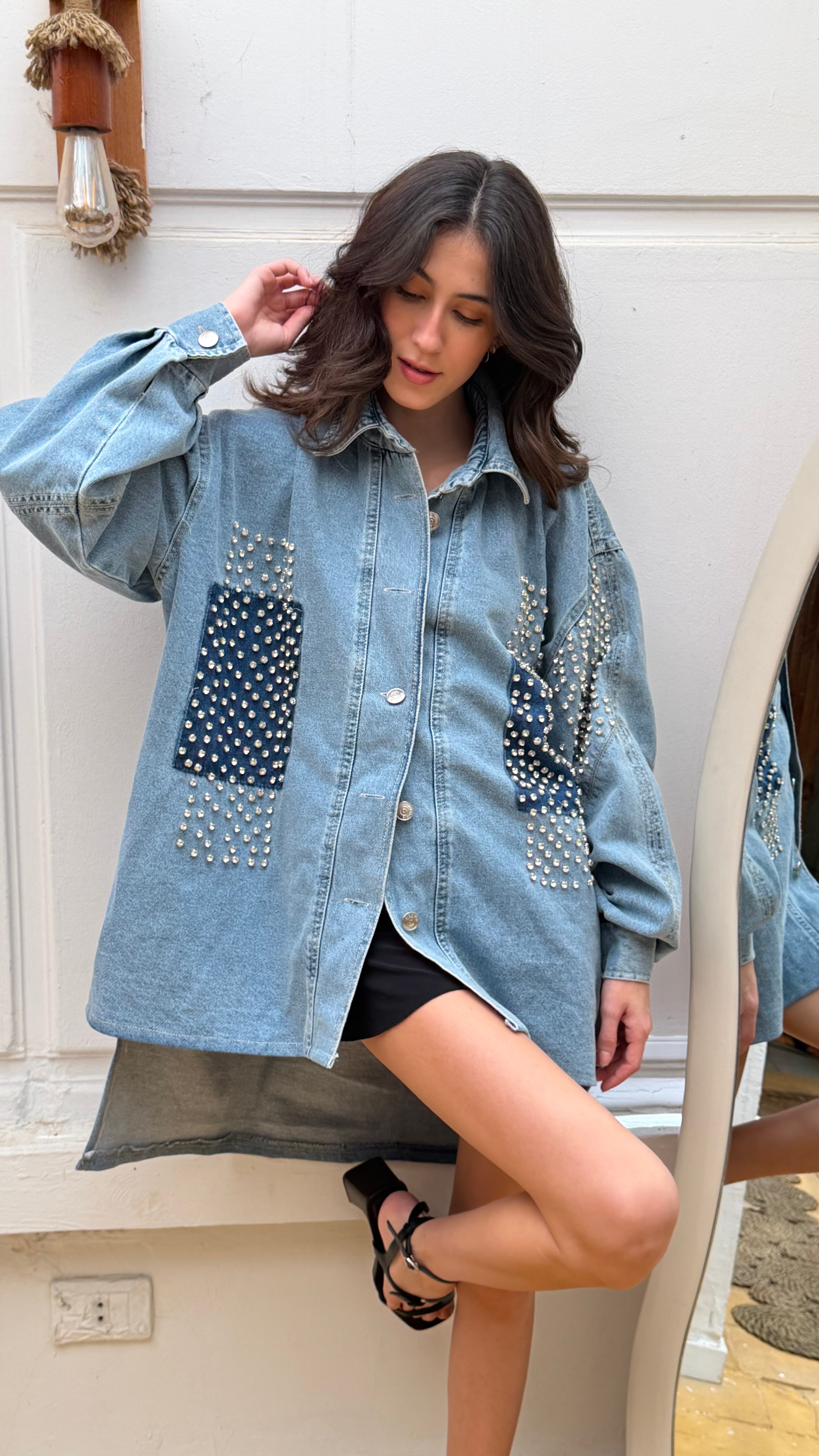 Stud Denim Overshirt