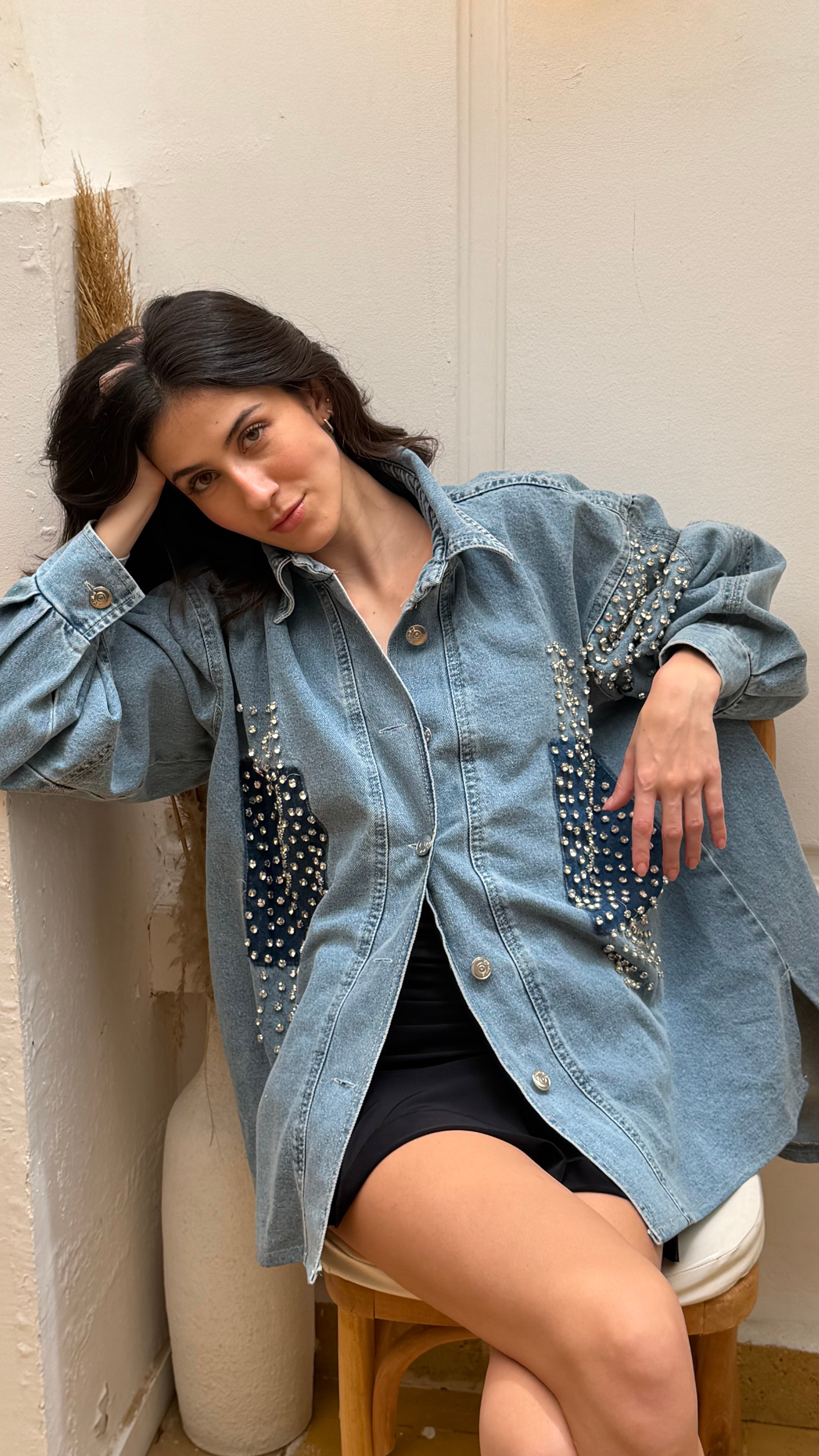 Stud Denim Overshirt