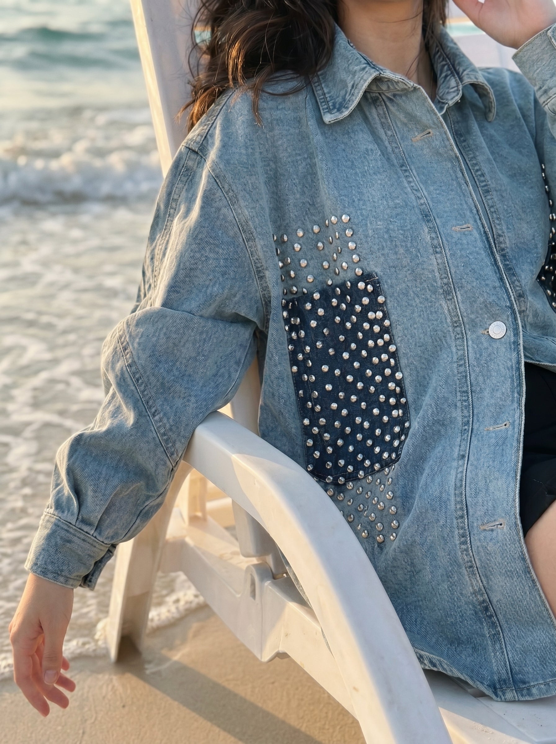 Stud Denim Overshirt
