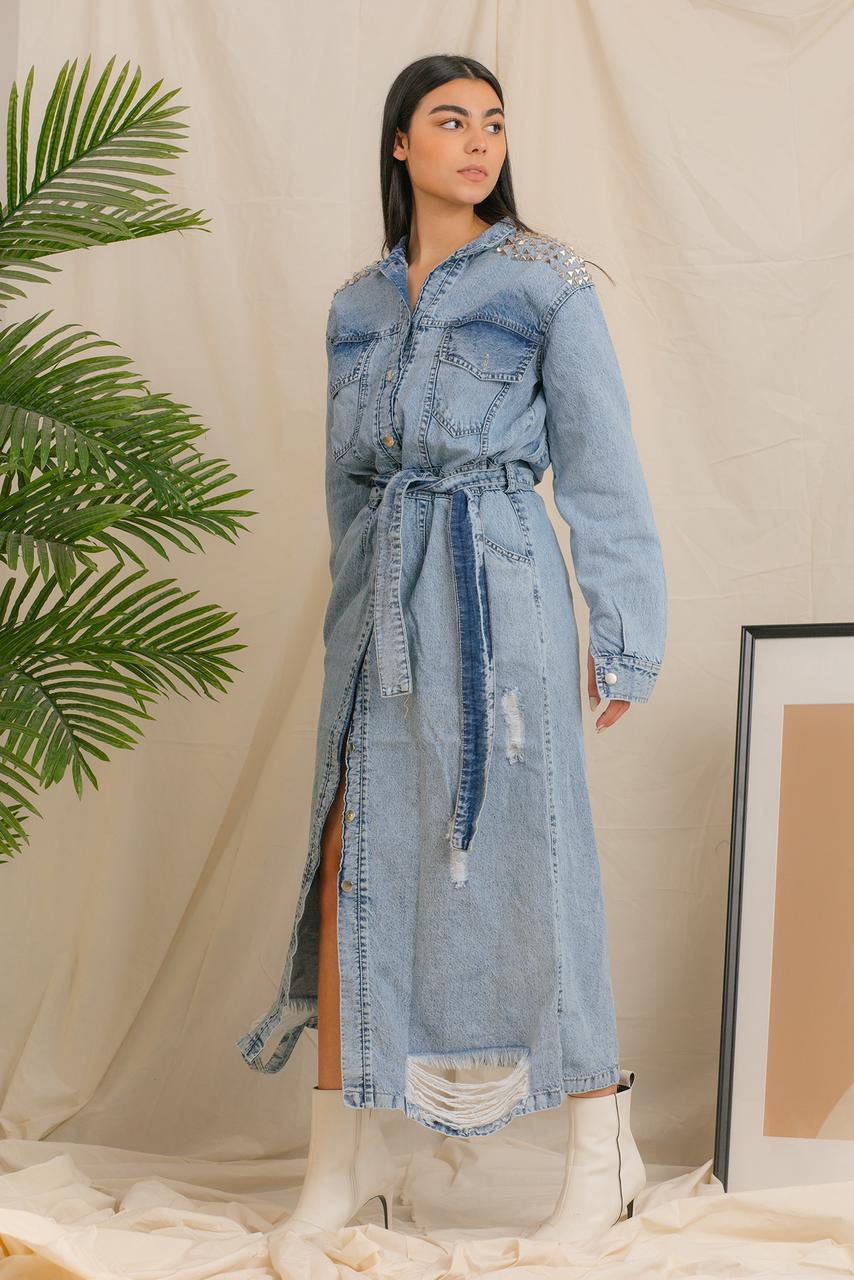 Studded Denim Dress