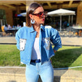 Boyfriend Sequin Pocket Denim