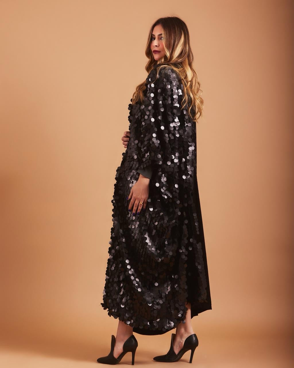 Crushed velvet kaftan