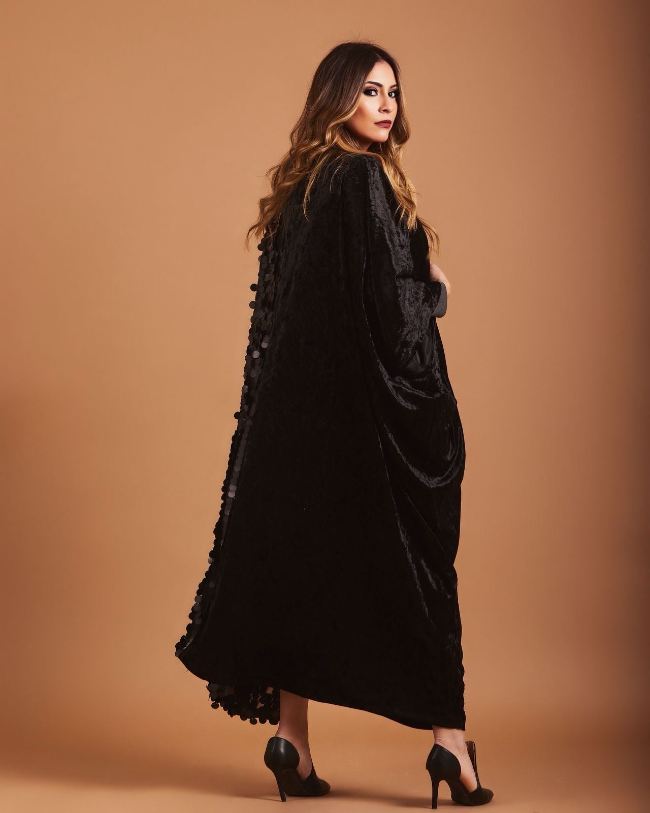 Crushed velvet kaftan