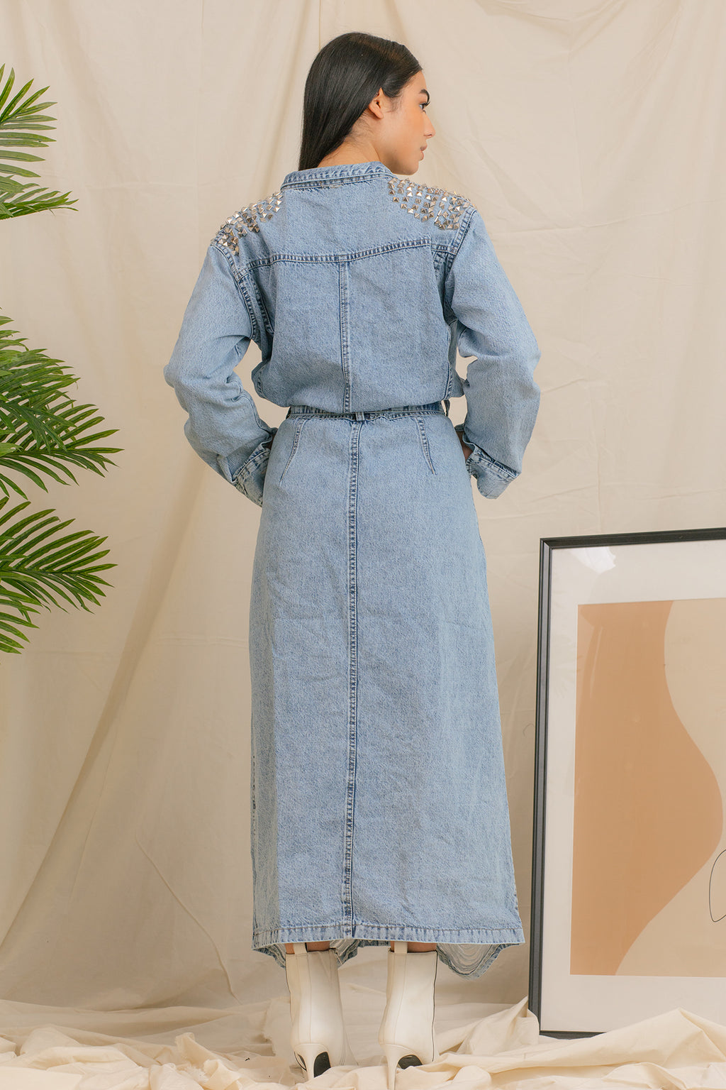Studded Denim Dress