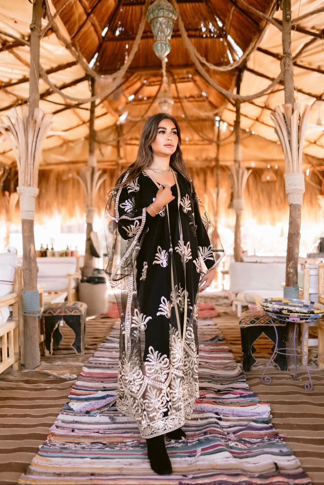 Light tulle kaftan