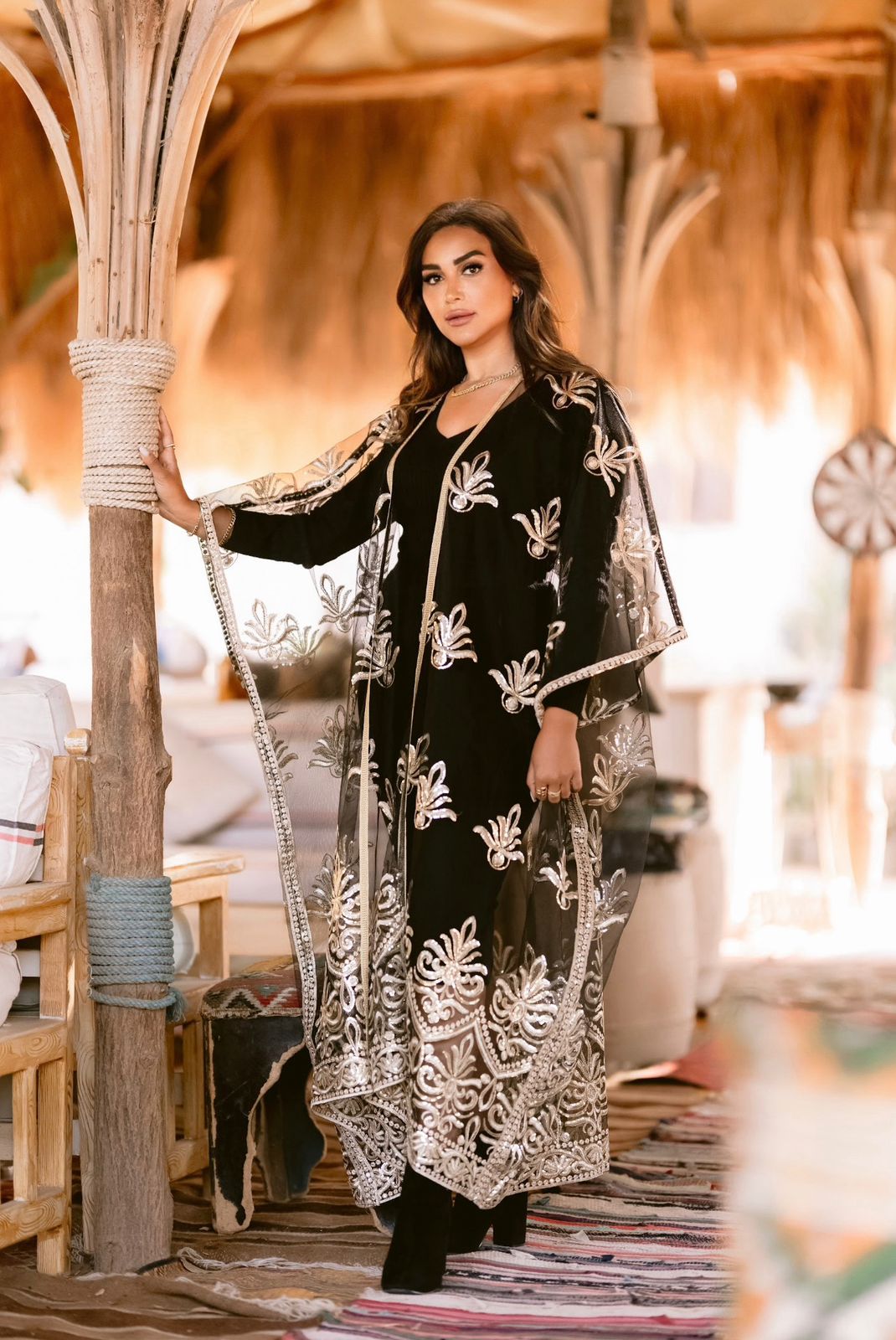 Light tulle kaftan