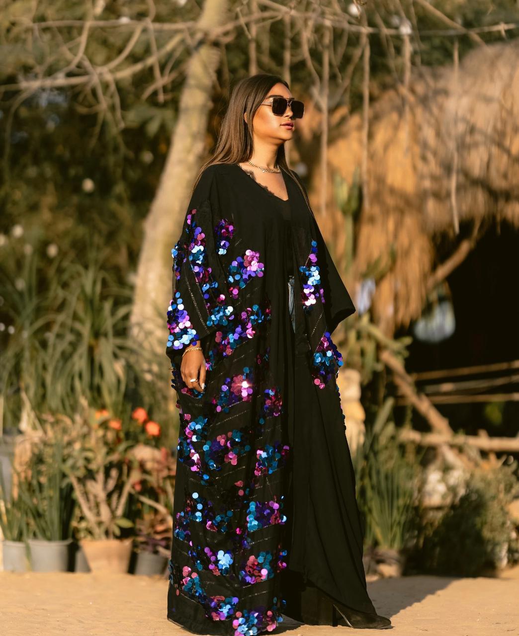 Color Sequin Kaftan
