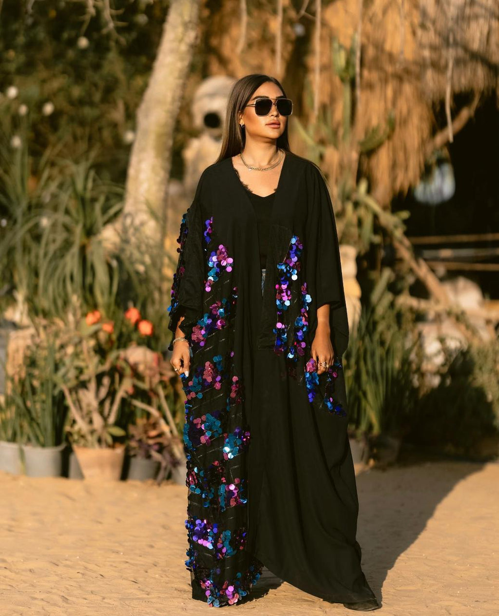 Color Sequin Kaftan