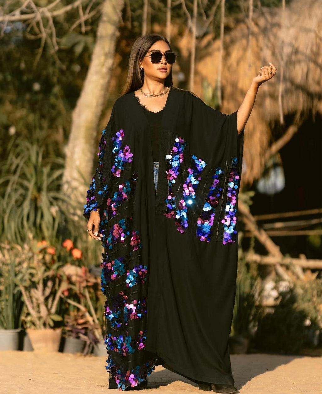 Color Sequin Kaftan