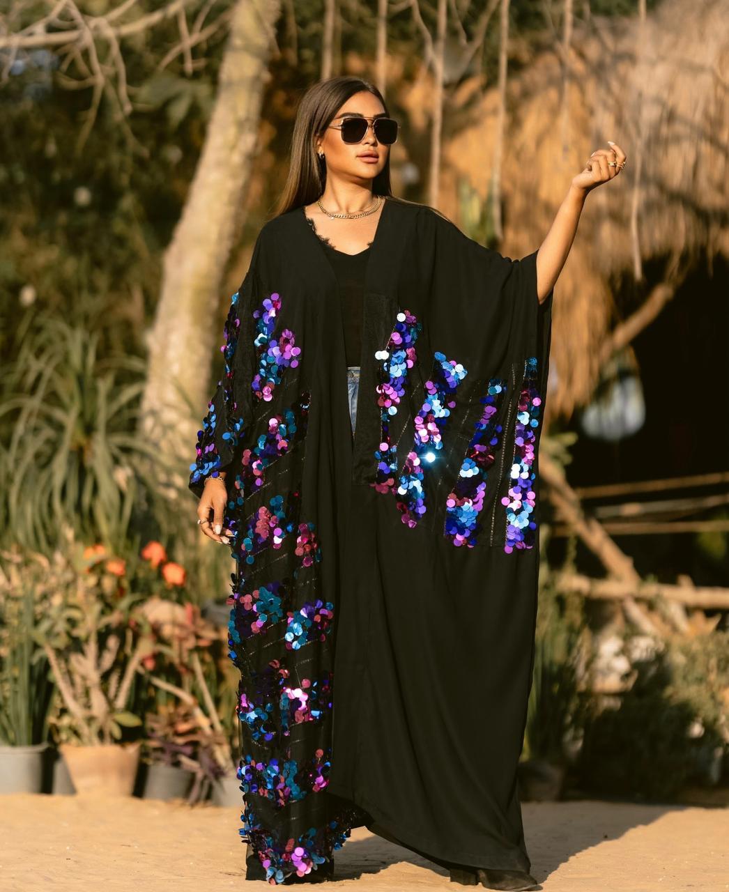 Color Sequin Kaftan
