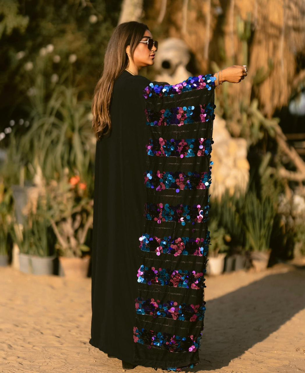 Color Sequin Kaftan