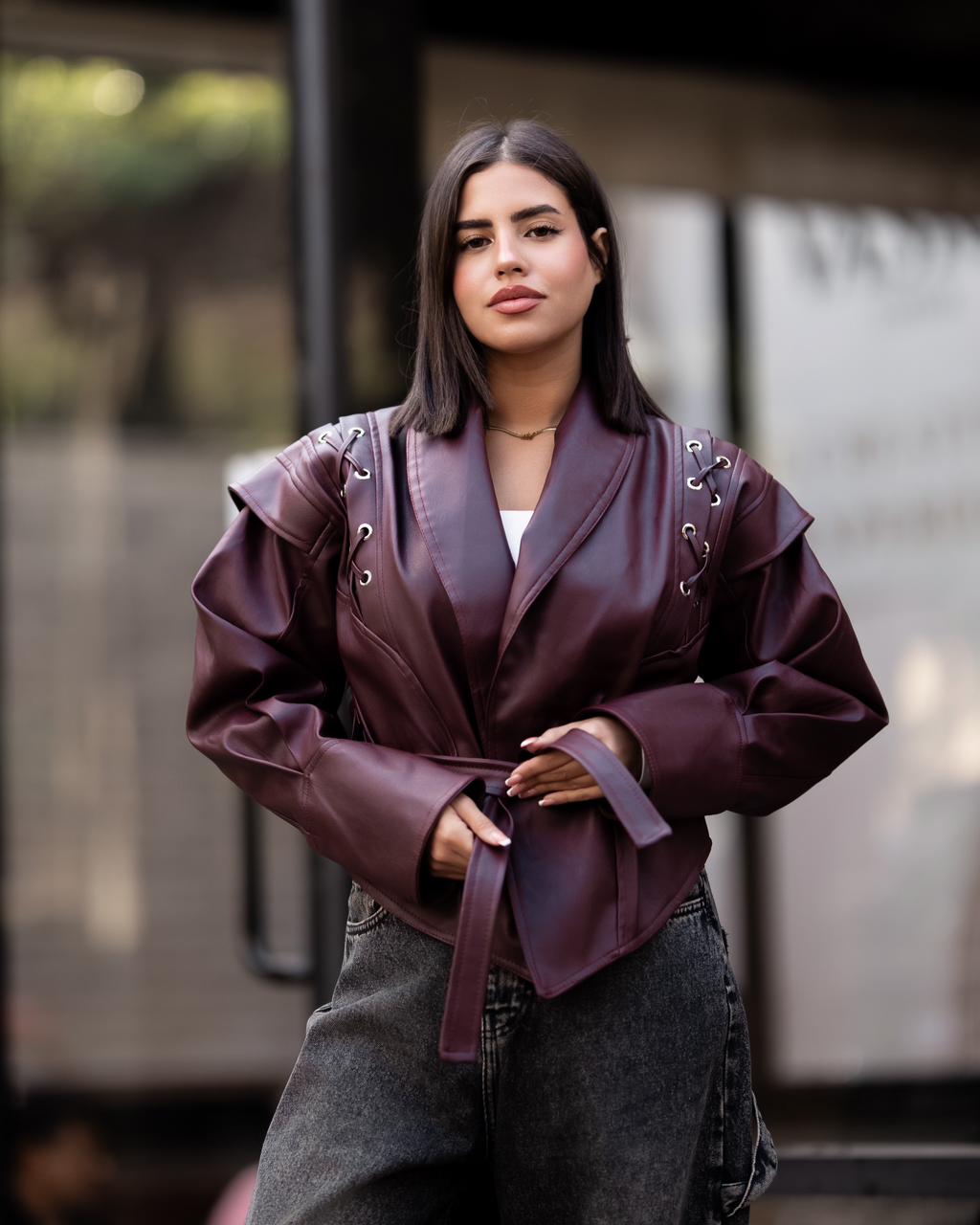 Retro classic leather Burgundy